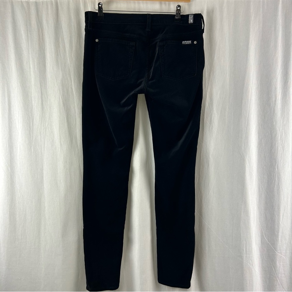 7 For All Mankind Skinny Black Velvet Jeans Size 29 - Picture 3 of 8